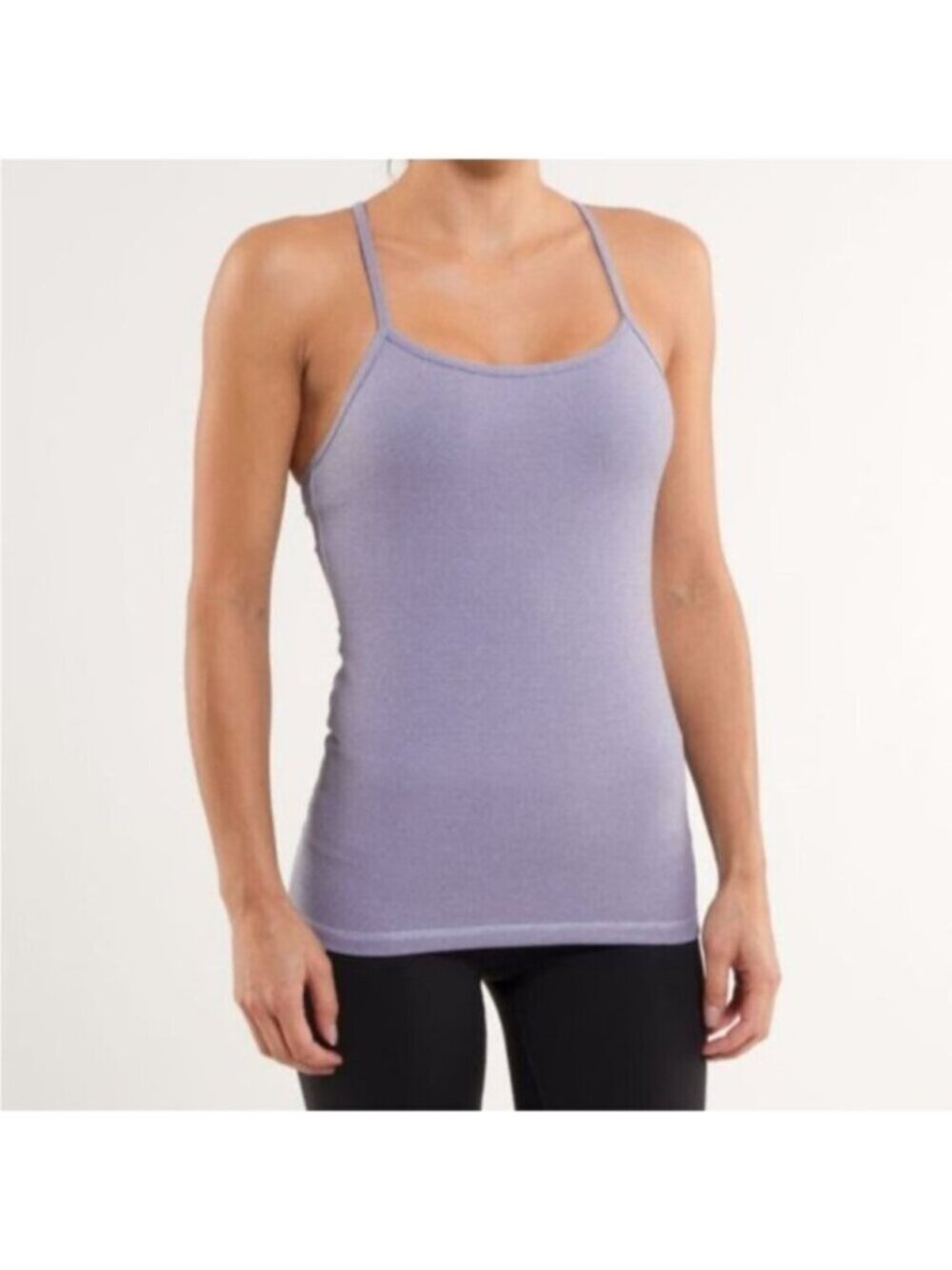 Lululemon Women's Light Purple Stripe Luon Power Y Tank Top Size 6